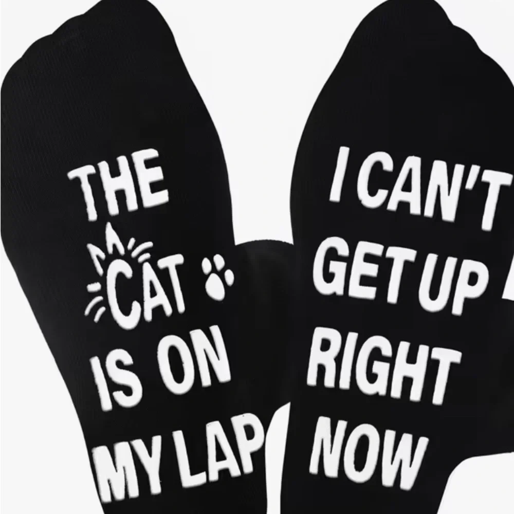 Black Novelty Cat lover Socks
